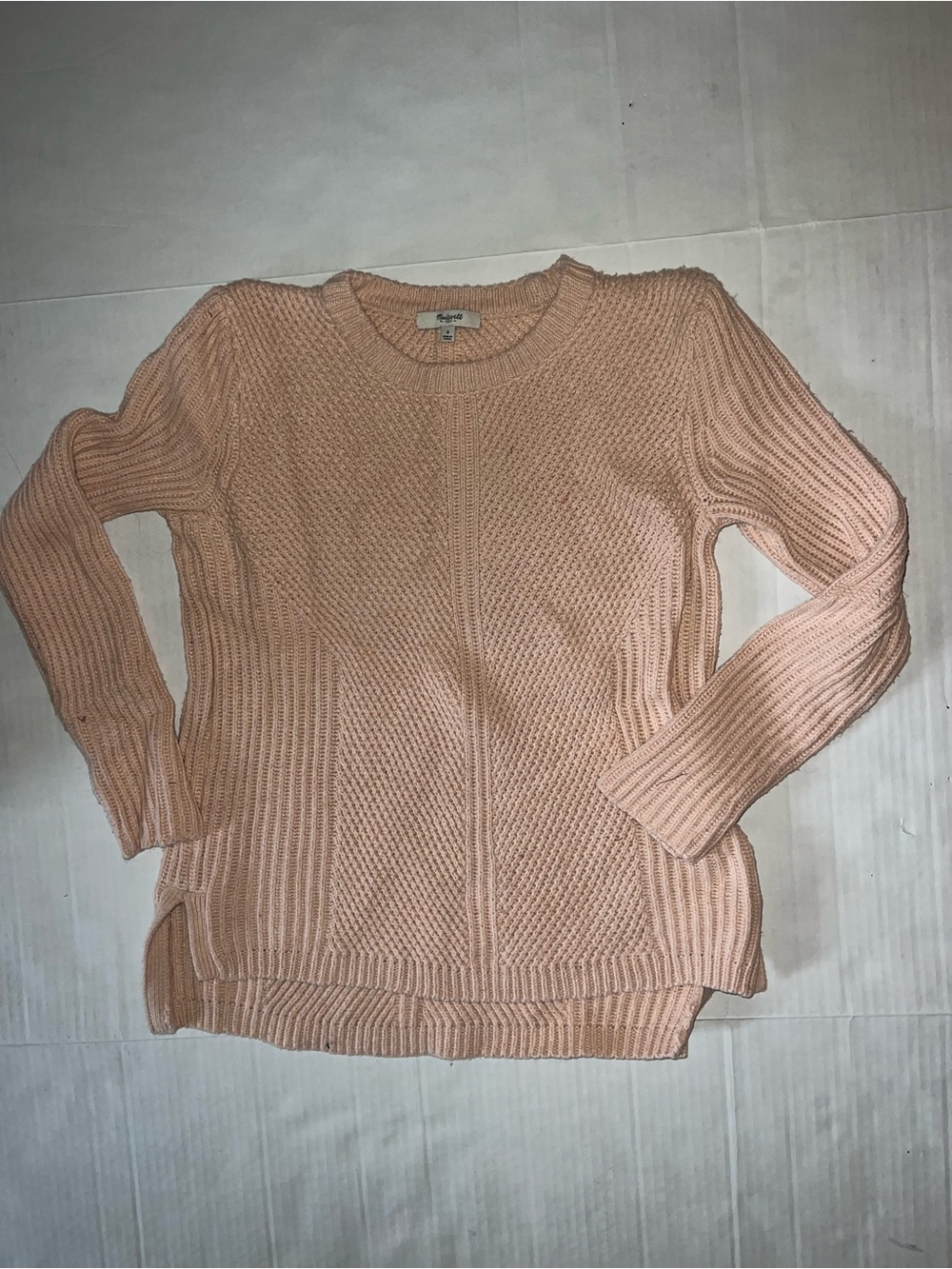 Madewell Peach Knit Crewneck Sweater size S
